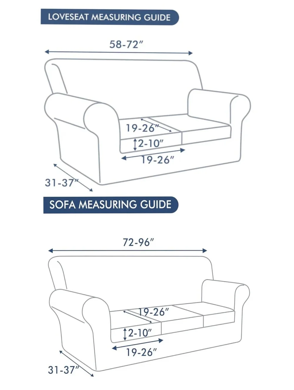 NWT Sofa & Love Seat Cover Sets With Stretch In Blue/Red/Multicolor